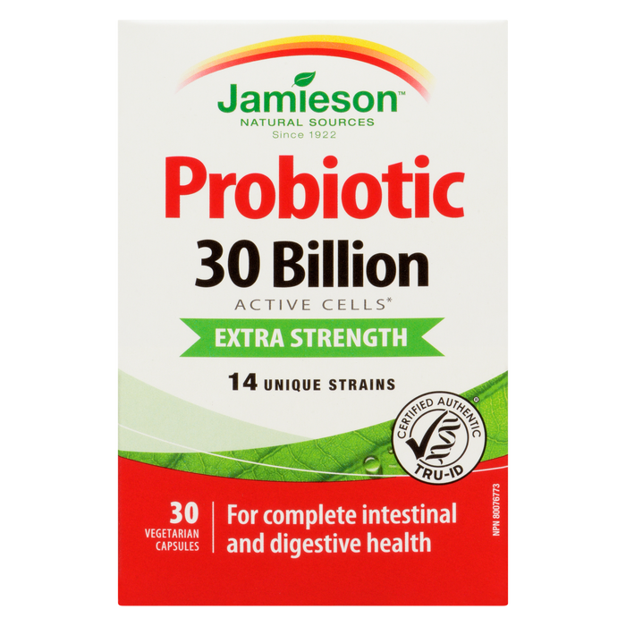 Jamieson Extra Strength Probiotic 30 Billion CFU, 30 Vegetarian Capsules