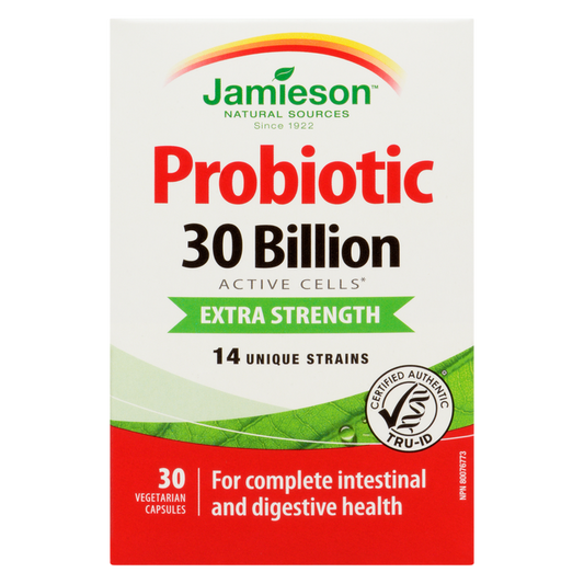 Jamieson Extra Strength Probiotic 30 Billion CFU, 30 Vegetarian Capsules