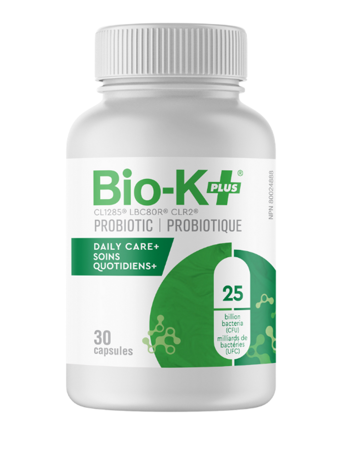 Bio-K+ Daily Care+ 25 Billion Probiotic Capsules, 30 Capsules