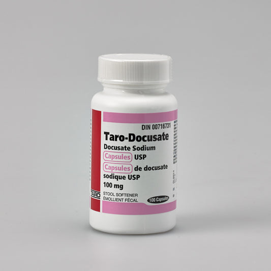 Taro Docusate Sodium 100 mg Capsules, 100 Capsules