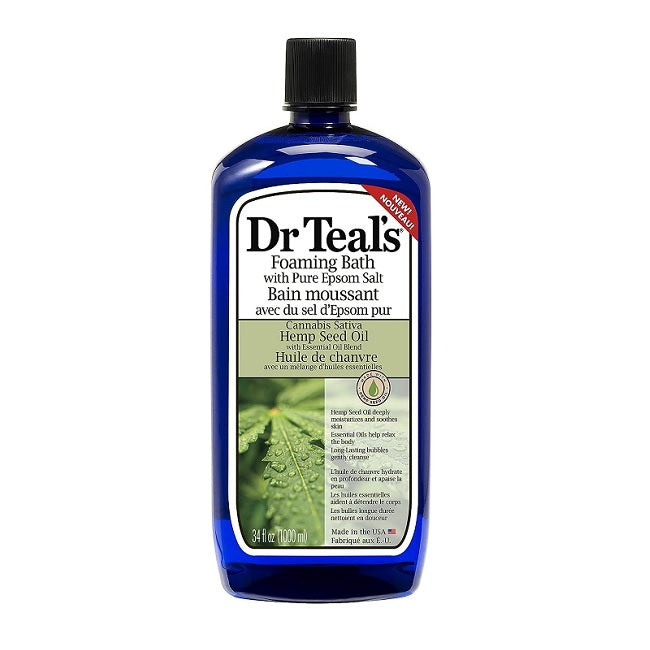 Dr Teal's Hemp Seed Oil Foaming Bath with Pure Epsom Salt, 1000 mL