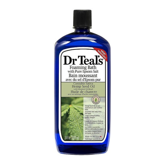 Dr Teal's Hemp Seed Oil Foaming Bath with Pure Epsom Salt, 1000 mL
