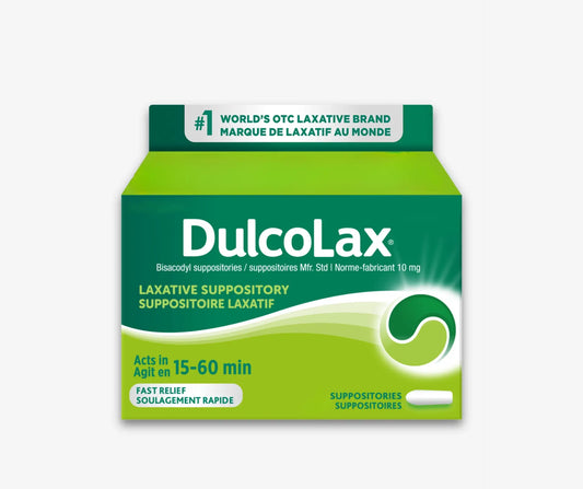 Dulcolax Bisacodyl 10 mg Suppositories, 6 Count