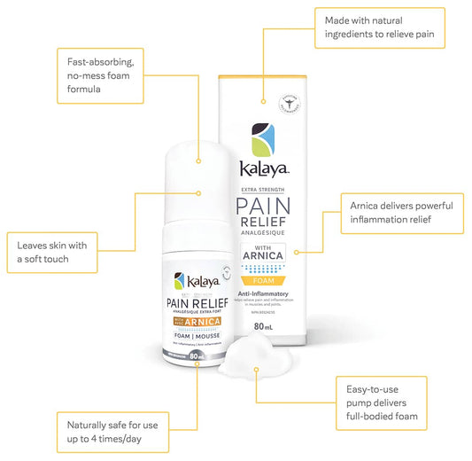 KaLaya Extra Strength Pain Relief Foam with Arnica, 80 mL