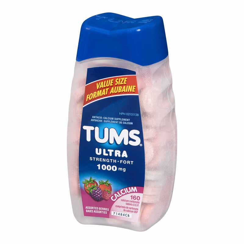 TUMS Ultra Strength Assorted Berries Antacid Chewable Tablets, 160 Count
