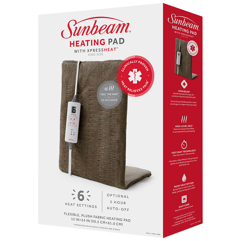 Sunbeam XpressHeat King Size Heating Pad, 12 x 24 in