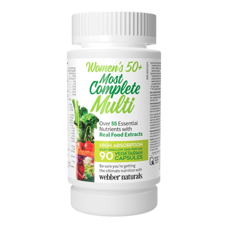 Webber Naturals Most Complete Multi for Women 50+ Vegetarian Capsules, 90 Capsules