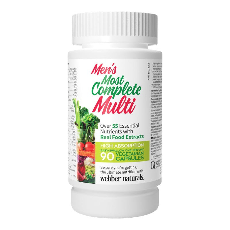 Webber Naturals Men's Most Complete Multi, 90 Vegetarian Capsules