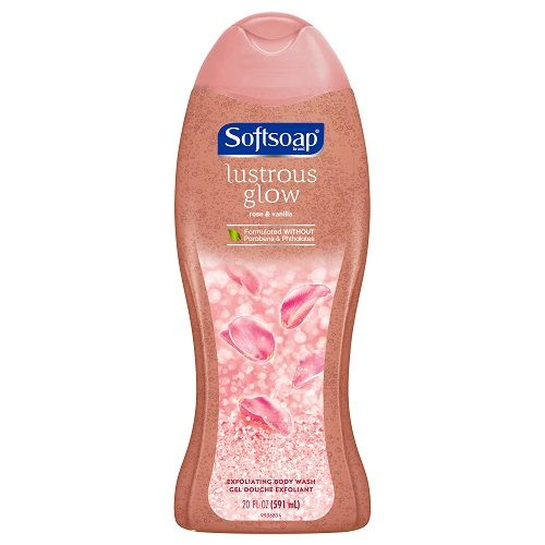 Softsoap Lustrous Glow Exfoliating Body Wash, Pink Rose & Sweet Vanilla, 591 mL