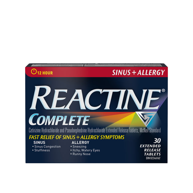 Reactine Complete Sinus + Allergy Extended Release Tablets, 30 Tablets