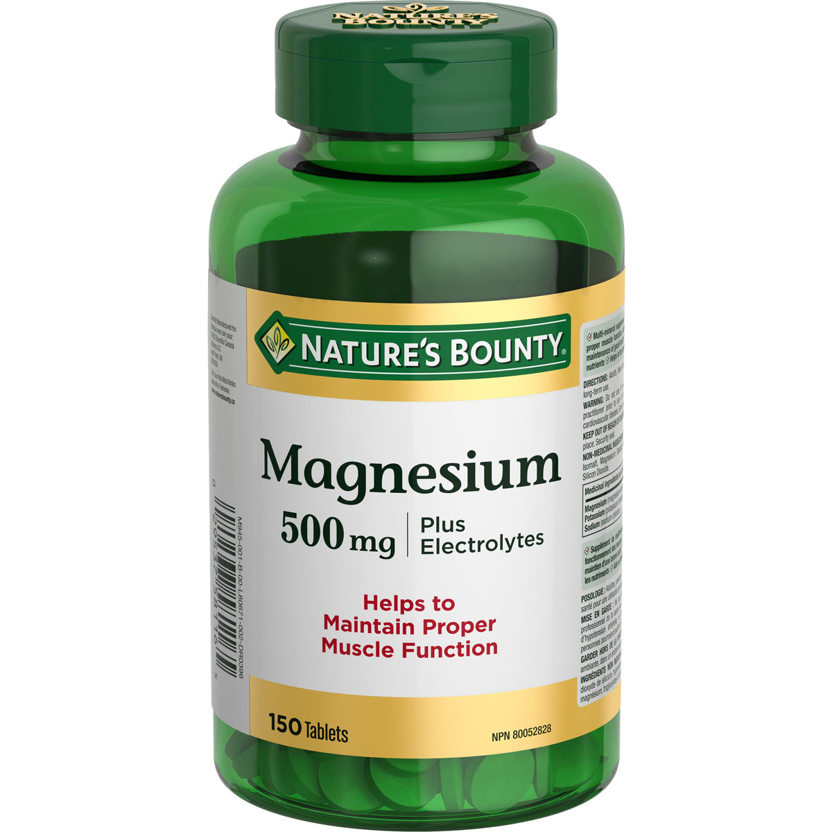 Nature's Bounty Magnesium Plus Electrolytes 500 mg Tablets, 150 Count