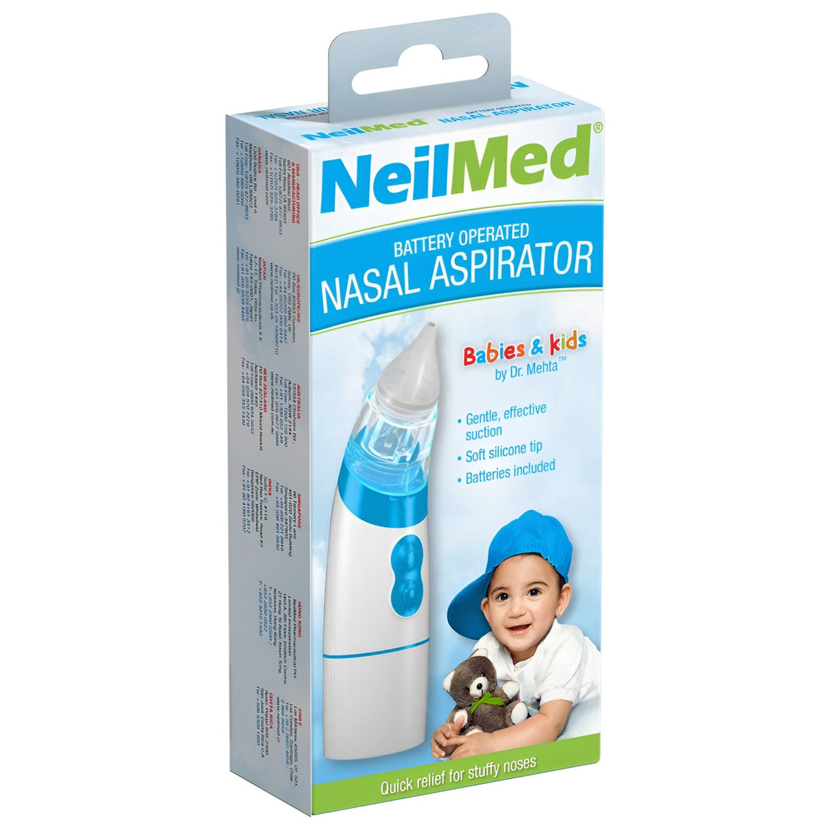 NeilMed Battery Operated Nasal Aspirator for Babies & Kids, 3-Piece Set