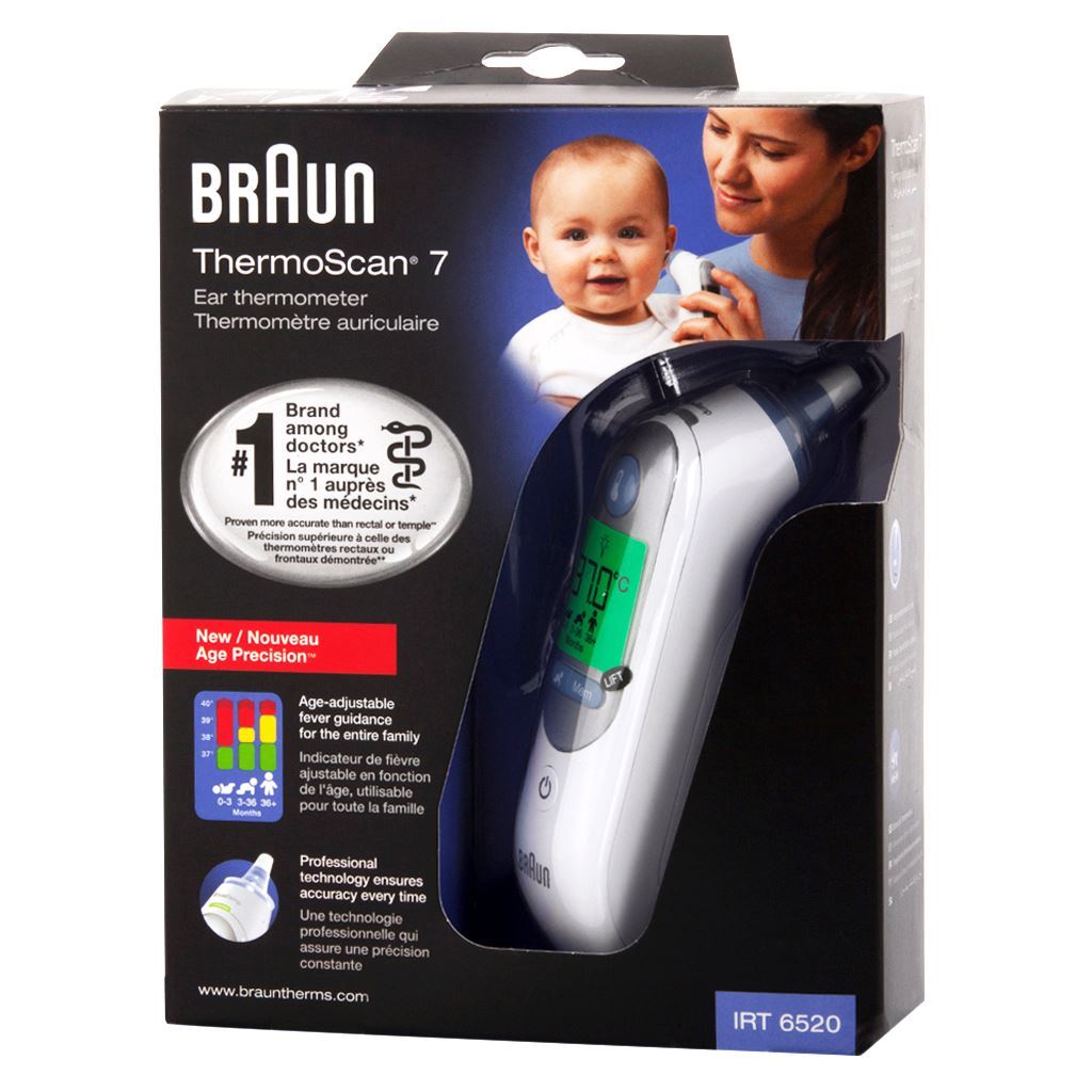 Braun ThermoScan 7 Ear Thermometer with Age Precision (IRT6520CA)