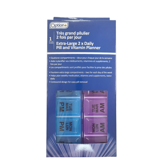 Option+ Extra-Large 2x Daily Pill and Vitamin Planner