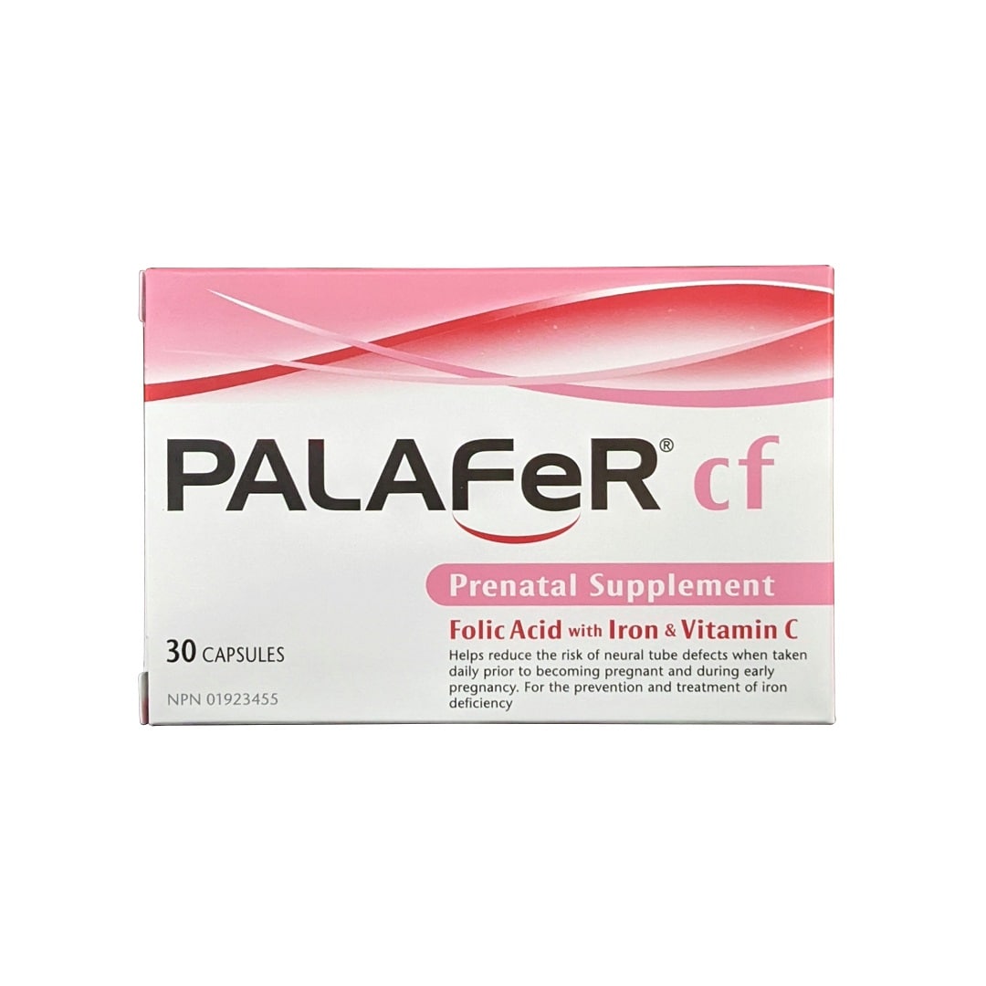 Palafer CF Prenatal Supplement, Ferrous Fumarate 300 mg, 30 Capsules