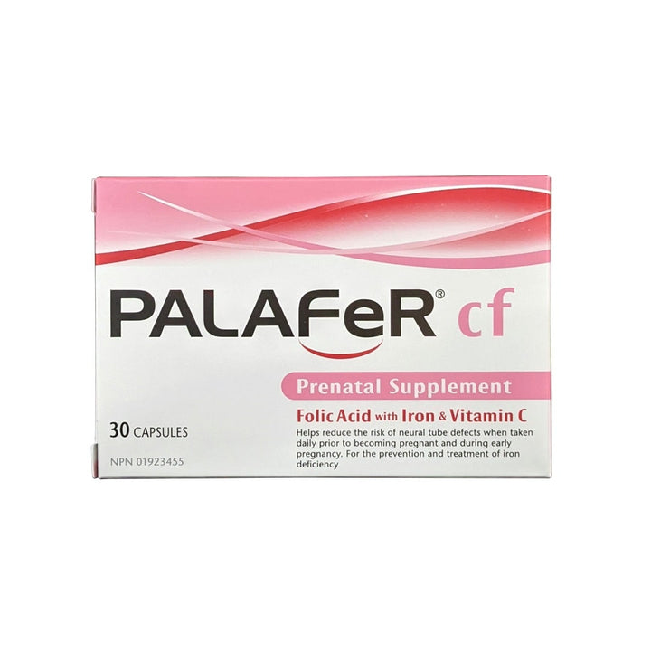 Palafer CF Prenatal Supplement, Ferrous Fumarate 300 mg, 30 Capsules