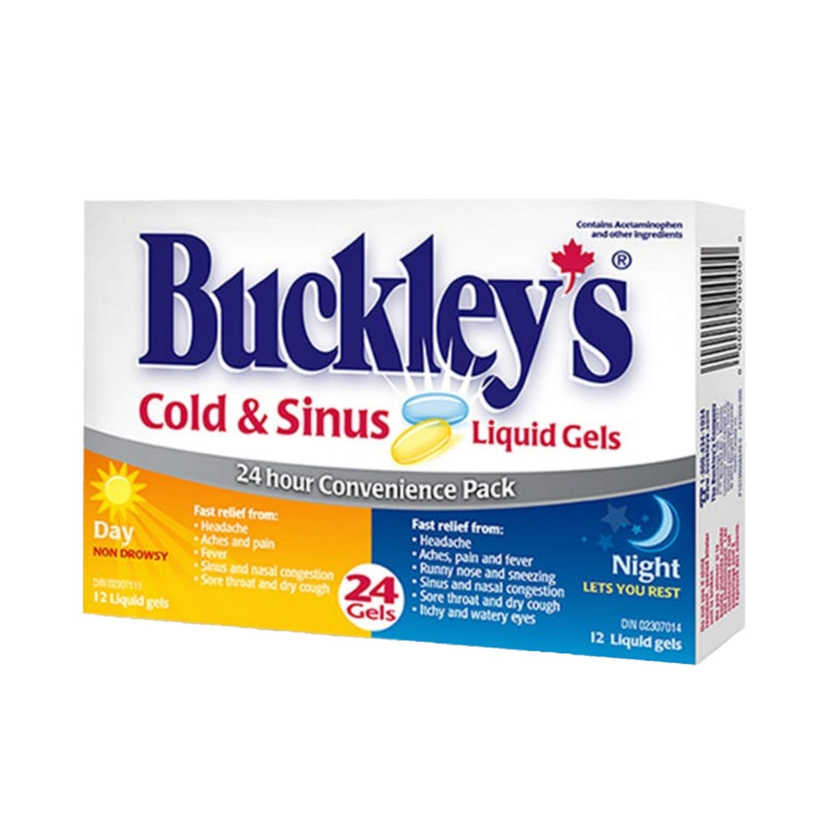 Buckley’s Cold & Sinus Day/Night Liquid Gels, 24 Liquid Gels (12 Day + 12 Night)