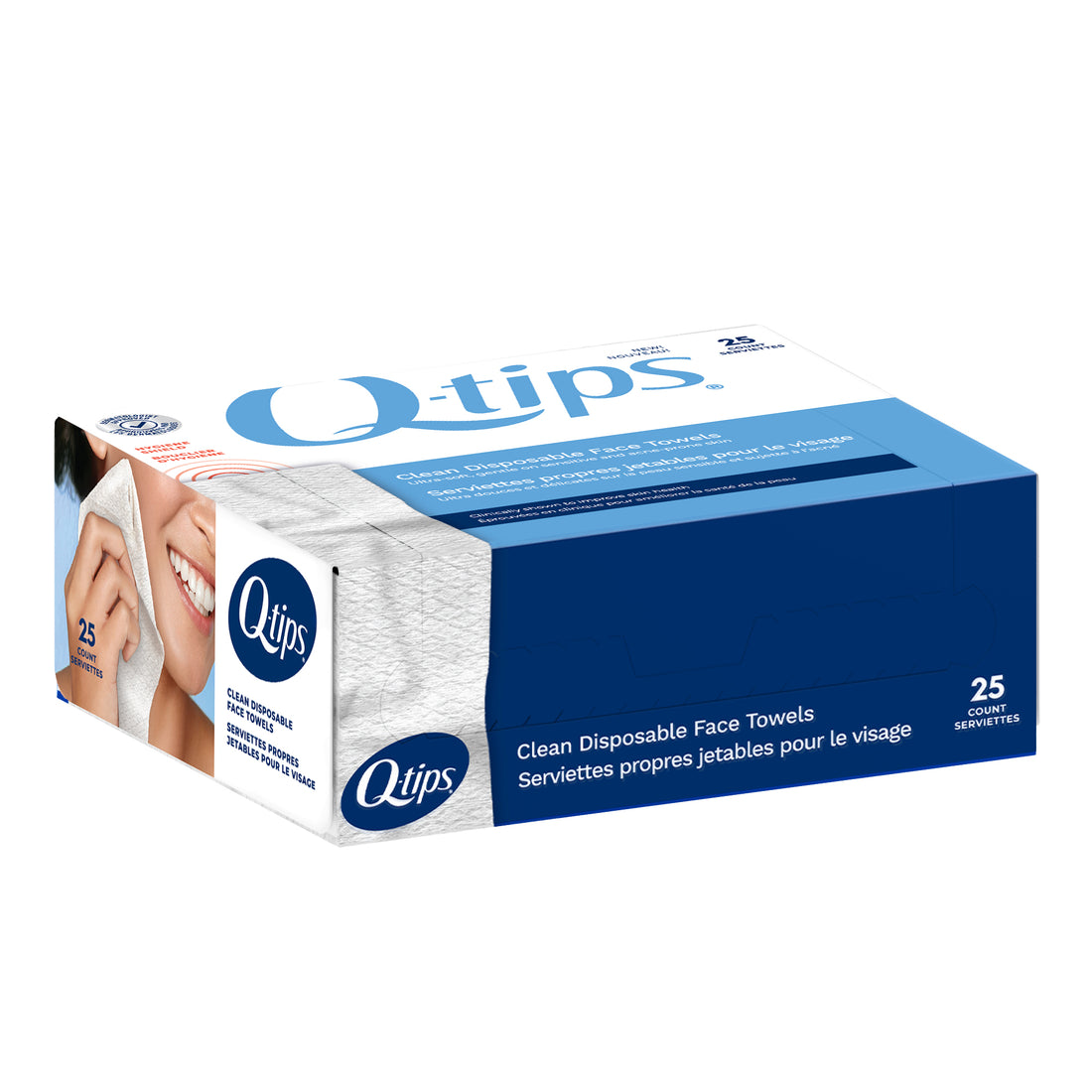 Q-tips Clean Disposable Face Towels, 25 Count