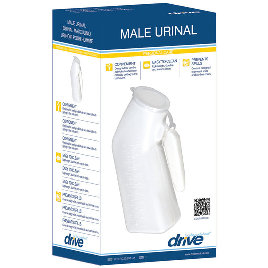 Drive Male Urinal with Cap, 32 oz