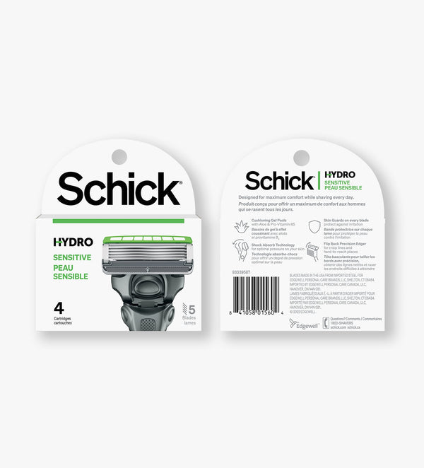 Schick Hydro 5 Sensitive Skin Razor Blade Refills, 4 Count