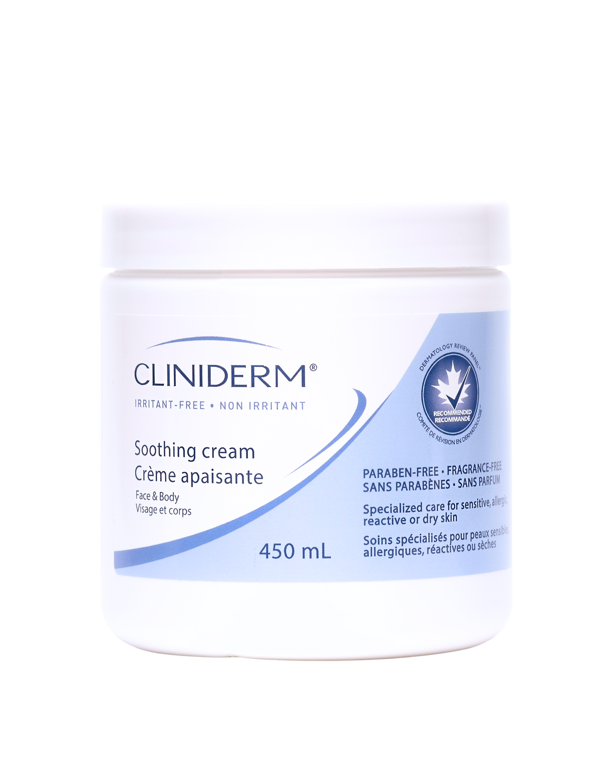 Cliniderm Soothing Cream for Face & Body, 450 mL