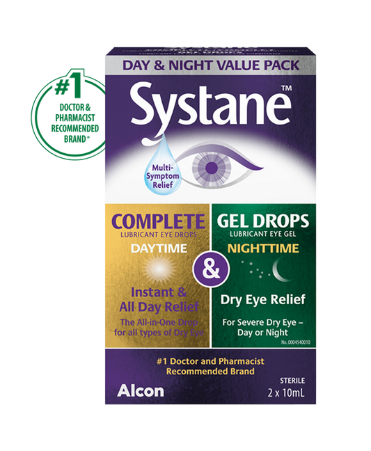 Systane Day & Night Lubricant Eye Drops Value Pack, 2 x 10 mL