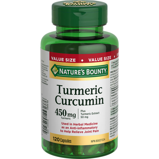 Nature's Bounty Turmeric Curcumin 450 mg Capsules, 120 Capsules