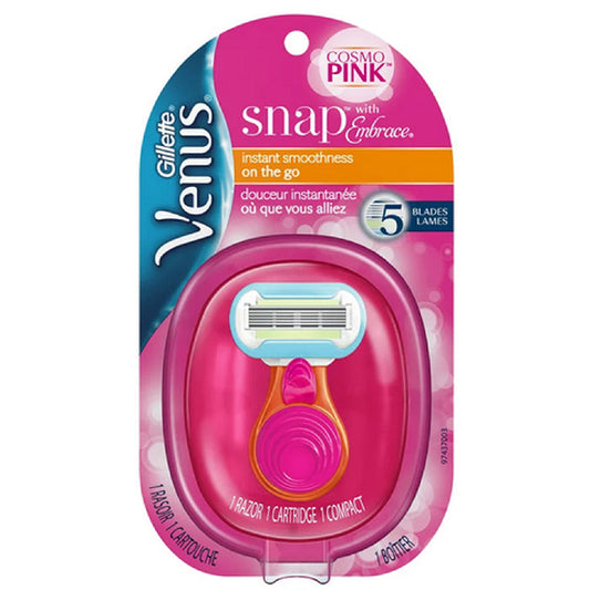 Gillette Venus Snap with Embrace Mini Razor, 1 Razor, 1 Cartridge & Compact Case