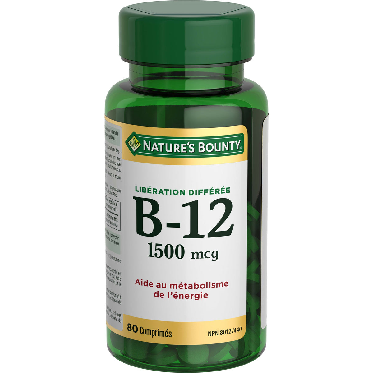 Nature's Bounty Vitamin B-12 1500 mcg Time Release Tablets, 80 Tablets