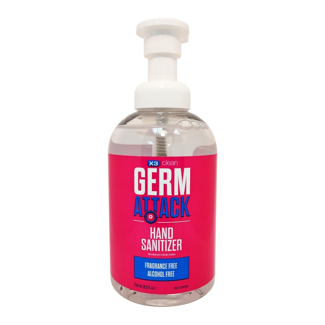 X3 Clean Germ Attack Alcohol-Free Foaming Hand Sanitizer 250 mL