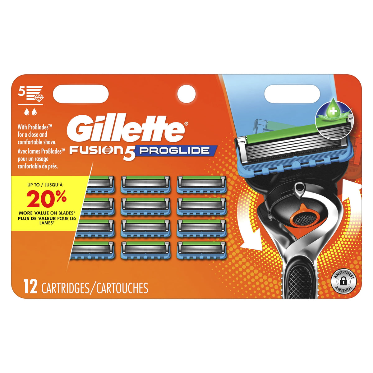 Gillette ProGlide Men's Razor Blade Refills, 12 Count