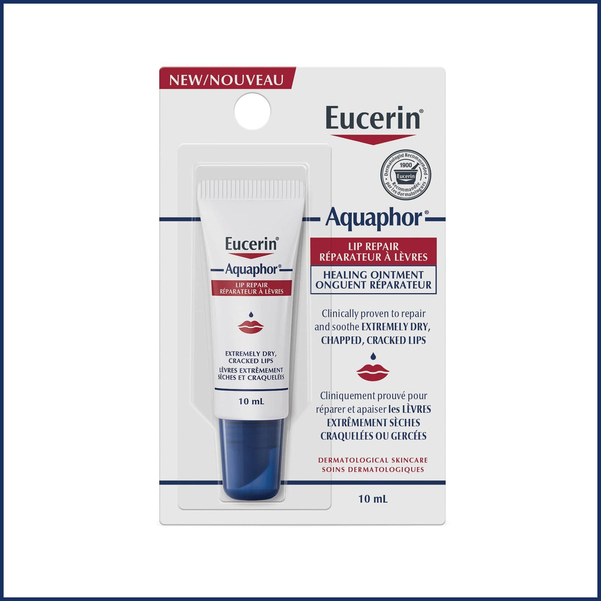 Eucerin Aquaphor Lip Repair Healing Ointment, 10 mL