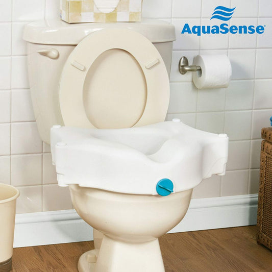 AquaSense 3-Way Raised Toilet Seat, White, 4 in