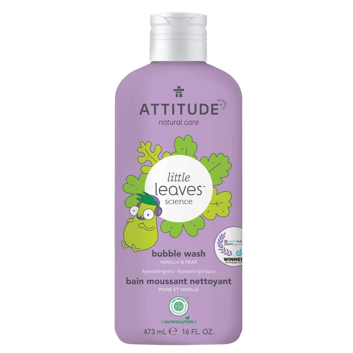 ATTITUDE Little Leaves Bubble Wash Vanilla & Pear 473 mL