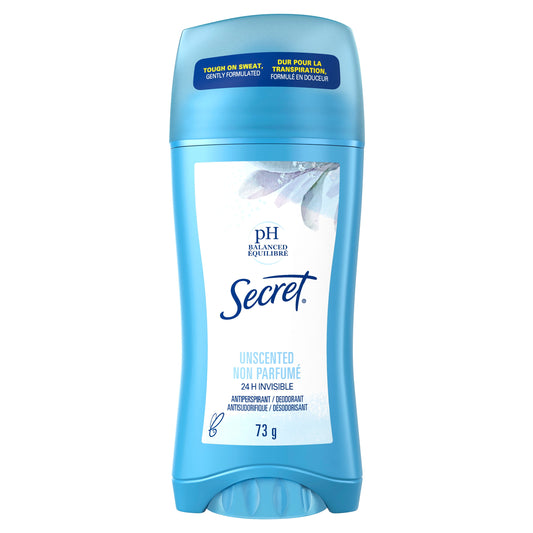 Secret Invisible Solid Antiperspirant & Deodorant, Unscented, 73 g