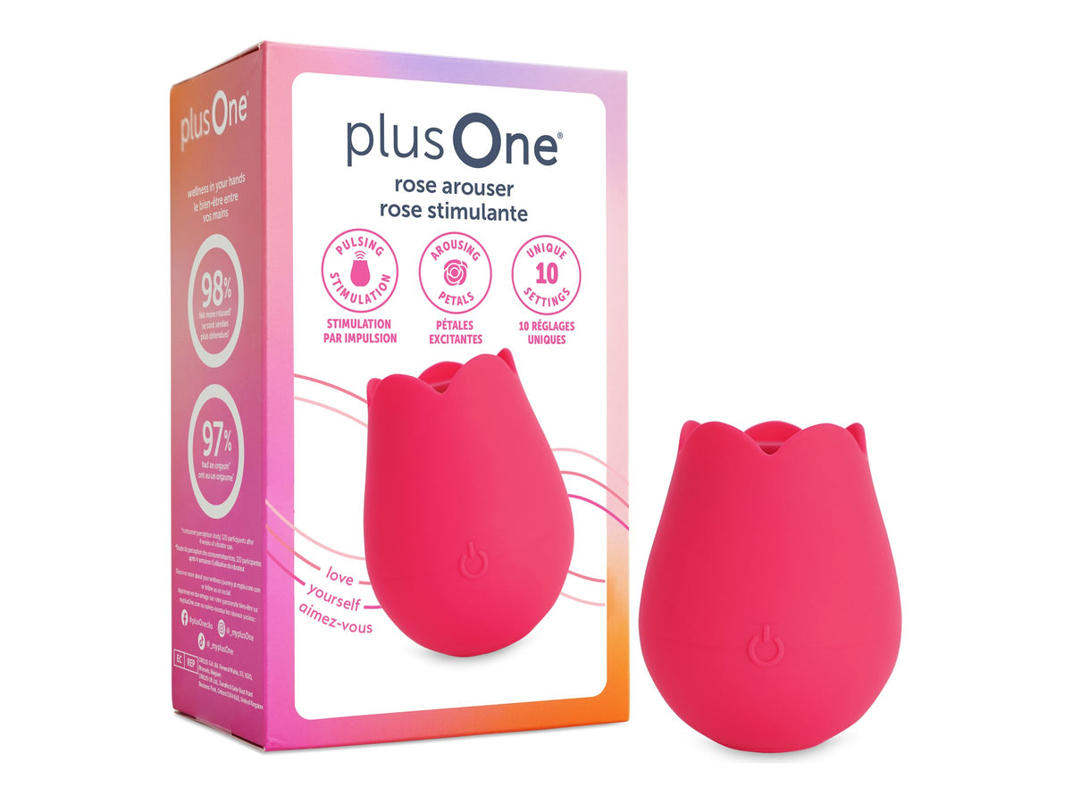 plusOne Rose Arouser Vibrator, 1 Count