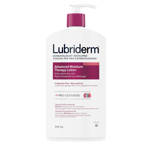 Lubriderm Advanced Moisture Therapy Fragrance-Free Body Lotion, 946 mL