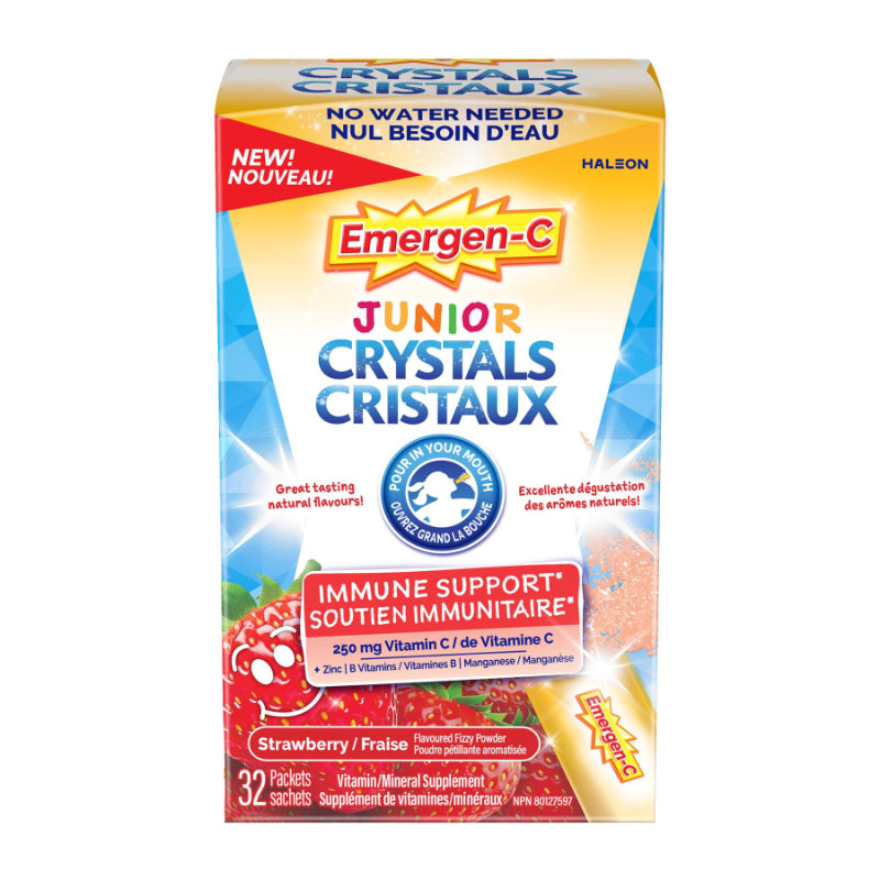 Emergen-C Junior Crystals Strawberry Powder, 32 Stick Packs