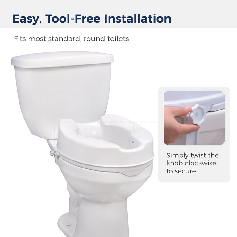 Drive Medical 4" Raised Toilet Seat with Lock, Without Lid