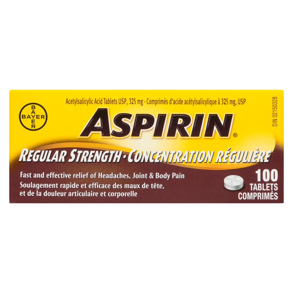 Aspirin Regular Strength 325 mg Tablets, 100 Count