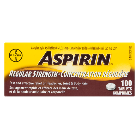 Aspirin Regular Strength 325 mg Tablets, 100 Count