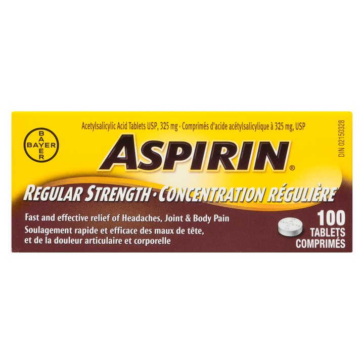Aspirin Regular Strength 325 mg Tablets, 100 Count