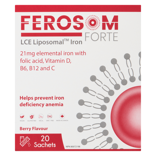 Ferosom Forte LCE Liposomal Iron Berry Flavour Sachets, 20 Sachets