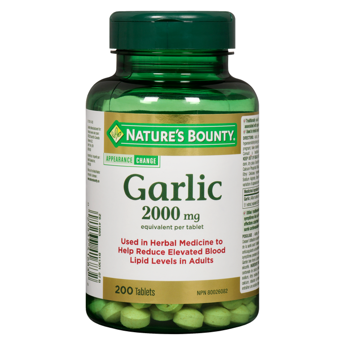 Nature's Bounty Garlic 2,000 mg Tablets, 200 Count