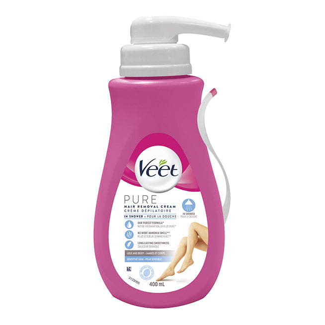 Veet PURE In-Shower Hair Removal Cream for Sensitive Skin, 400 mL