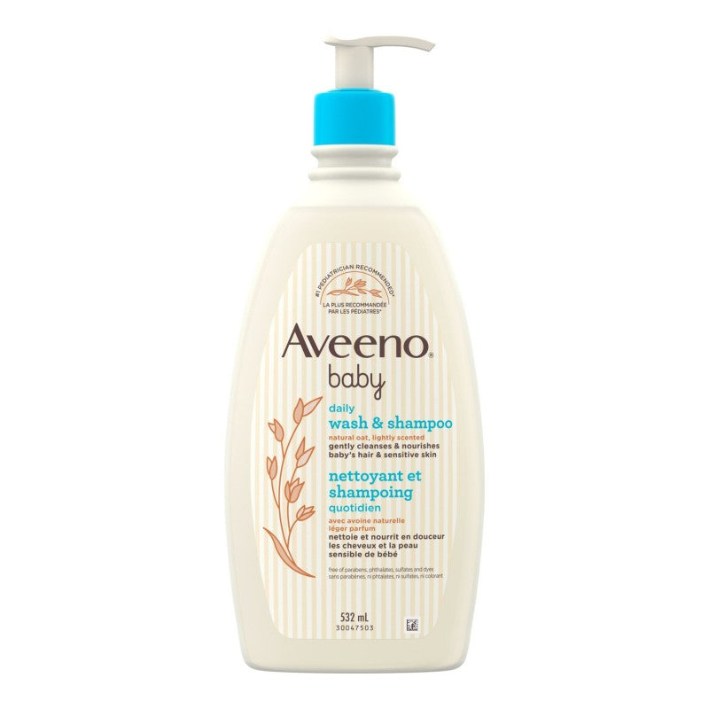 Aveeno Baby Daily Wash & Shampoo, Lightly Scented, 532 mL