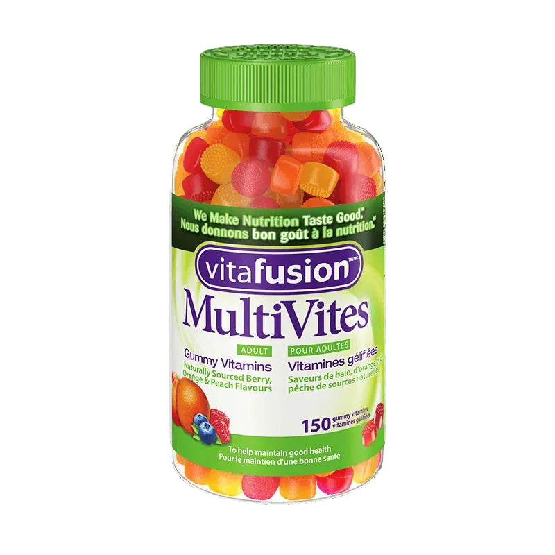 Vitafusion MultiVites Adult Gummy Multivitamin, Berry, Orange & Peach Flavour, 150 Gummies
