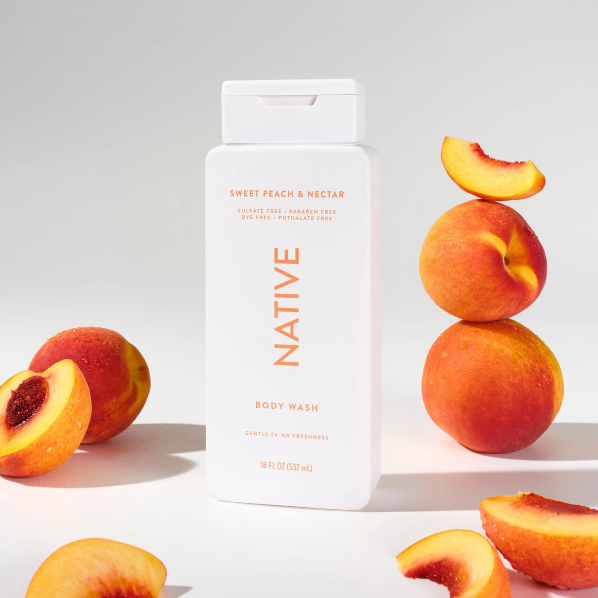 Native Body Wash, Sweet Peach & Nectar, 532 mL