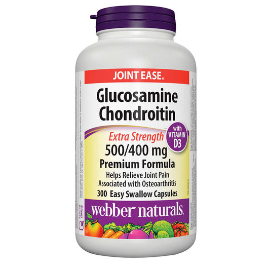 Webber Naturals Glucosamine Chondroitin Double Strength 500/400 mg Capsules, 180 Capsules