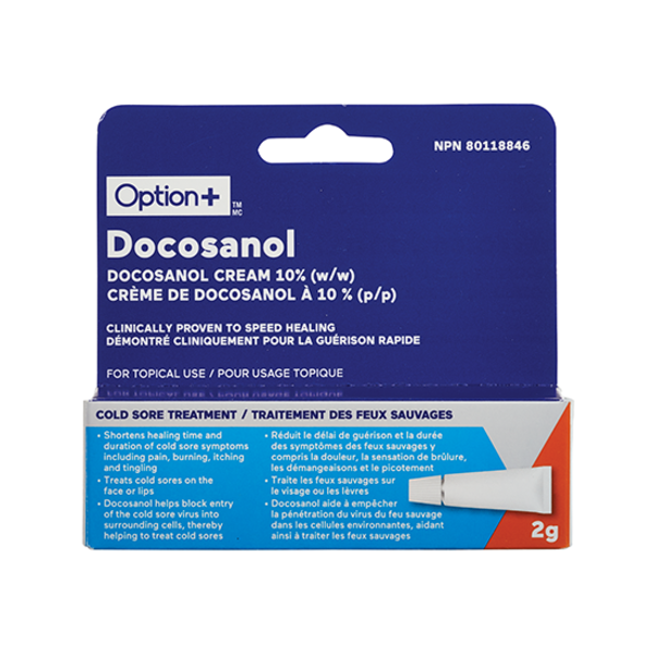 OPTION+ Docosanol 10% Cream, 2 g